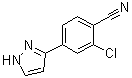structure of CAS# 1297537-37-1, 2-氯-4-(1H-吡唑-3-基)苯甲腈