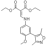 structure of CAS# 1300031-60-0, 2-[[[3-(3,5-二甲基-4-异恶唑基)-4-(甲氧基)苯基]氨基]亚甲基]丙二酸二乙酯