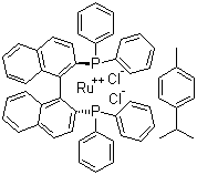 structure of CAS# 130004-33-0, Chloro[(S)-(-)-2,2'-bis(diphenylphosphino)-1,1'-binaphthyl](p-cymene)ruthenium(II) chloride