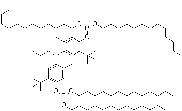 4,4'-Butylidenebis(6-tert-butyl-3-methylphenyl ditridecyl phosphite) molecular structure (CAS 13003-12-8)