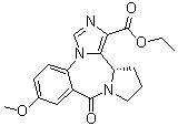 structure of CAS# 130477-52-0, (13aS)-11,12,13,13a-Tetrahydro-7-methoxy-9-oxo-9H-imidazo[1,5-a]pyrrolo[2,1-c][1,4]benzodiazepine-1-carboxylic acid ethyl ester