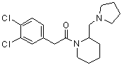 structure of CAS# 130497-33-5, 1-[(3,4-二氯苯基)乙酰基]-2-(1-吡咯烷基甲基)哌啶