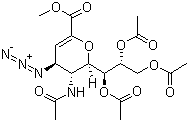 structure of CAS# 130525-58-5, Methyl 5-acetamido-7,8,9-O-triacetyl-2,6-anhydro-4-azido-3,4,5-trideoxy-D-glycero-D-galacto-non-2-enonate