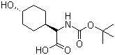 structure of CAS# 130624-89-4, (R)-2-(tert-Butoxycarbonylamino)-2-((1R,4R)-4-hydroxycyclohexyl)acetic acid