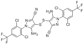 structure of CAS# 130755-46-3, 4,4'-亚二硫基双(5-氨基-1-(2,6-二氯-4-(三氟甲基)苯基)-1H-吡唑-3-甲腈)