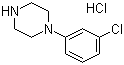 structure of CAS# 13078-15-4, 1-(3-Chlorophenyl)piperazine hydrochloride