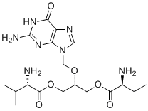 structure of CAS# 130914-71-5, Bis(L-Valine) Ester Ganciclovir TFA Salt