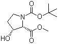 structure of CAS# 130966-46-0, (2S,3R)-1-tert-Butyl 2-methyl 3-hydroxypyrrolidine-1,2-dicarboxylate