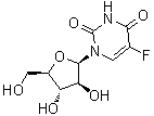 1-beta-D-阿拉伯呋喃糖基-5-氟尿嘧啶分子结构 (CAS 131-06-6)