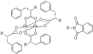 structure of CAS# 131219-55-1, Tetrakis[mu-(2S)-3-phenyl-2-(phthalimido)propanoato]dirhodium