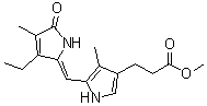 (Z)-5-[(3-乙基-1,5-二氢-4-甲基-5-氧代-2H-吡咯-2-亚基)甲基]-4-甲基-1H-吡咯-3-丙酸甲酯分子结构 (CAS 13129-05-0)