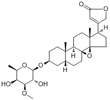 CAS # 1318158-89-2, Cardenolide B-1, (3beta,5beta)-3-[(6-deoxy-3-O-methyl-beta-D-galactopyranosyl)oxy]-8,14-epoxycard-20(22)-enolide