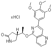 CAS # 1319738-42-5, (4R)-4-[(1R)-1-[[7-(3,4,5-Trimethoxyphenyl)-1,6-naphthyridin-5-yl]oxy]ethyl]-2-pyrrolidinone hydrochloride
