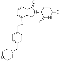 structure of CAS# 1323403-33-3, (S)-3-(4-((4-(Morpholinomethyl)benzyl)oxy)-1-oxoisoindolin-2-yl)piperidine-2,6-dione