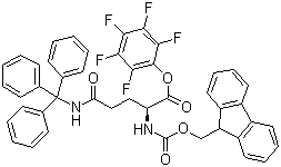structure of CAS# 132388-65-9, N-Fmoc-N'-trityl-L-glutamine pentafluorophenyl ester