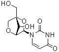 CAS 登录号：1328937-93-4, 1-[2,5-脱水-4-C-(羟甲基)-alpha-L-阿拉伯呋喃糖基]-2,4(1H,3H)-嘧啶二酮