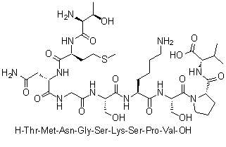 CAS 登录号：1330061-07-8, L-苏氨酰-L-蛋氨酰-L-天冬氨酰胺酰甘氨酰-L-丝氨酰-L-赖氨酰-L-丝氨酰-L-脯氨酰-L-缬氨酸