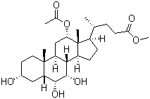 CAS 登录号：133181-57-4, 12-(乙酰氧基)-3,6,7-三羟基胆烷-24-酸甲酯