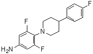 CAS # 1332356-31-6, 3,5-Difluoro-4-[4-(4-fluorophenyl)piperidin-1-yl]aniline, 3,5-Difluoro-4-[4-(4-fluorophenyl)-1-piperidinyl]benzenamine