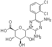CAS 登录号：133310-19-7, 3,5-二氨基-6-(2,3-二氯苯基)-2-beta-D-吡喃葡糖酸基-1,2,4-三嗪鎓