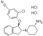 CAS 登录号：1333207-63-8, 4-[[(1R,2R)-2-[(3R)-3-氨基-1-哌啶基]-2,3-二氢-1H-茚-1-基]氧基]-3-氯苯甲腈二盐酸盐