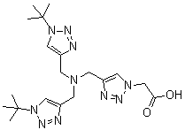 structure of CAS# 1334179-85-9, 2-[4-[(Bis[(1-tert-butyl-1H-1,2,3-triazol-4-yl)methyl]amino)methyl]-1H-1,2,3-triazol-1-yl]acetic acid