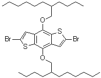 CAS 登录号：1336893-15-2, 2,6-二溴-4,8-二[(2-丁基辛基)氧基]苯并[1,2-b:4,5-b']二噻吩