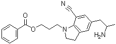 CAS # 1338365-54-0, 5-(2-Aminopropyl)-1-[3-(benzoyloxy)propyl]-2,3-dihydro-1H-indole-7-carbonitrile