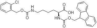 structure of CAS# 133970-31-7, N-(9-Fluorenylmethyloxycarbonyl)-N'-(2-chlorobenzyloxycarbonyl)-L-lysine
