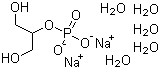 structure of CAS# 13408-09-8, beta-Glycerophosphoric acid disodium salt pentahydrate