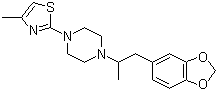 CAS # 13409-53-5, Podilfen, 1-[1-(1,3-Benzodioxol-5-yl)propan-2-yl]-4-(4-methyl-1,3-thiazol-2-yl)piperazine