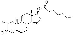 CAS # 13425-31-5, Drostanolone Enanthate, Heptanoic acid, ester with 17beta-hydroxy-2alpha-methyl-5alpha-androstan-3-one, 2alpha-Methyldihydrotestosterone enanthate, (2alpha,5alpha,17beta)-2-Methyl-17-[(1-oxoheptyl)oxy]androstan-3-one