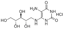 CAS # 134452-11-2, 5-amino-6-{[(2S,3S,4R)-2,3,4,5-tetrahydroxypentyl]amino}-1,2,3,4-tetrahydropyrimidine-2,4-dione hydrochloride, 5-A-RU HCl