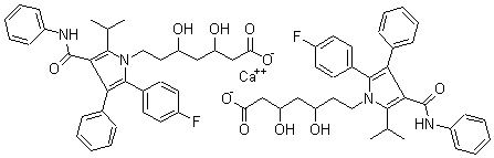 Atorvastatin calcium molecular structure (CAS 134523-03-8)