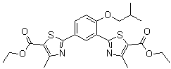 CAS # 1346238-13-8, 2,2'-[4-(2-Methylpropoxy)-1,3-phenylene]bis[4-methyl-5-thiazolecarboxylic acid] 5,5'-diethyl ester