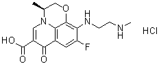 CAS # 1346603-62-0, (3S)-9-Fluoro-2,3-dihydro-3-methyl-10-[[2-(methylamino)ethyl]amino]-7-oxo-H-pyrido[1,2,3-de]-1,4-benzoxazine-6-carboxylic acid hydrochloride (1:1)