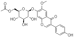CAS 登录号：134859-96-4, 6''-O-乙酰基黄豆黄苷