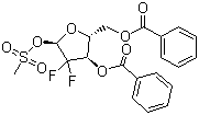 structure of CAS# 134877-42-2, 2-脱氧-2,2-二氟-alpha-D-赤式-呋喃戊糖 3,5-二苯甲酸酯 1-甲烷磺酸酯