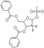 structure of CAS# 134877-43-3, 2,2-二氟-1-甲磺酰氧基-2-脱氧核糖-3,5-二苯甲酸酯