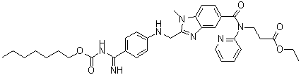 CAS 登录号：1349500-09-9, N-[[2-[[[4-[[[(庚氧基)羰基]氨基]亚氨基甲基]苯基]氨基]甲基]-1-甲基-1H-苯并咪唑-5-基]羰基]-N-2-吡啶基-beta-丙氨酸乙酯