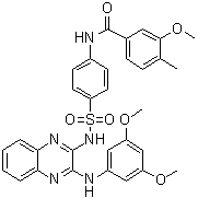 structure of CAS# 1349796-36-6, N-[4-[[[3-[(3,5-Dimethoxyphenyl)amino]-2-quinoxalinyl]amino]sulfonyl]phenyl]-3-methoxy-4-methylbenzamide