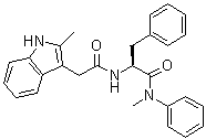 2-Methyl-N-[(1S)-2-(methylphenylamino)-2-oxo-1-(phenylmethyl)ethyl]-1H-indole-3-acetamide molecular structure (CAS 1352879-65-2)