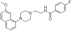 CAS 登录号：135722-25-7, 4-氟-N-[2-[4-(7-甲氧基-1-萘基)-1-哌嗪基]乙基]苯甲酰胺