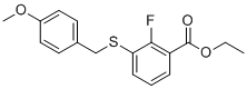 Ethyl 2-fluoro-3-((4-methoxybenzyl)thio)benzoate molecular structure (CAS 1359983-12-2)