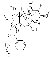 CAS # 1360-76-5, 7-Hydroxylappaconitine, (1alpha,14alpha,16beta)-Aconitane-4,7,8,9-tetrol 20-ethyl-1,14,16-trimethoxy-4-[2-(acetylamino)benzoate]