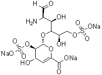 2-Amino-2-deoxy-4-O-(4-deoxy-2-O-sulfo-alpha-L-threo-hex-4-enopyranuronosyl)-D-glucose 6-(hydrogen sulfate) trisodium salt molecular structure (CAS 136098-04-9)