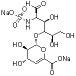 2-Deoxy-4-O-(4-deoxy-alpha-L-threo-hex-4-enopyranuronosyl)-2-(sulfoamino)-D-glucose disodium salt molecular structure (CAS 136098-08-3)