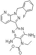 CAS 登录号：1361570-27-5, [4,6-二氨基-2-[1-(2-氟苄基)-1H-吡唑并[3,4-b]吡啶-3-基]嘧啶-5-基]乙基氨基甲酸甲酯