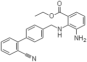 structure of CAS# 136285-69-3, Ethyl 3-amino-2-[(2'-cyanobiphenyl-4-yl)methyl]aminobenzoate