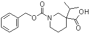 structure of CAS# 1363165-90-5, 1-Carbobenzoxy-3-isopropylpiperidine-3-carboxylic acid